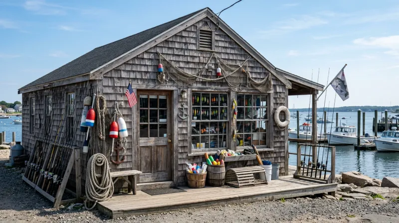 A coastal bait and tackle shop