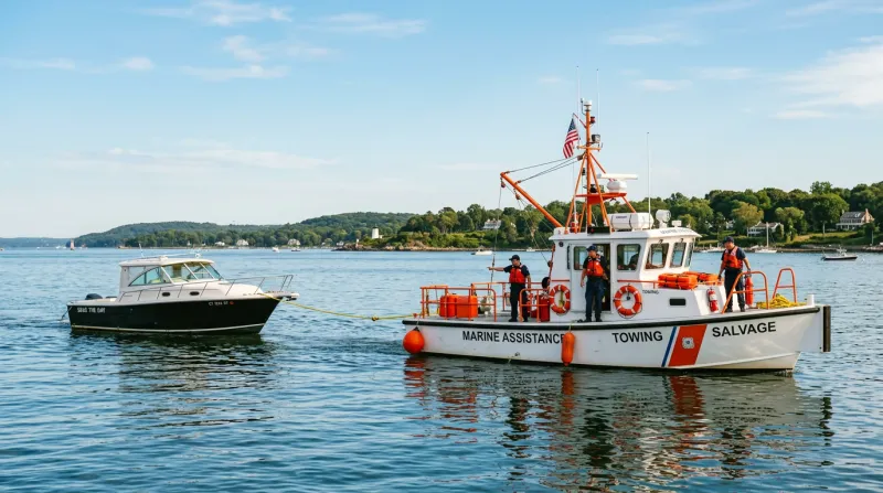 A marine towing and salvage boat on the water